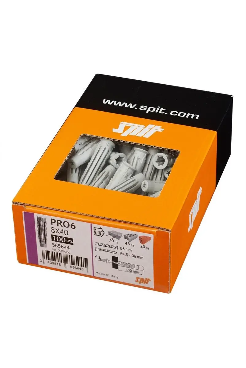 Spit Pro6 Universele Plug 8x40 - 100 Stuks - afbeelding 4 van 6