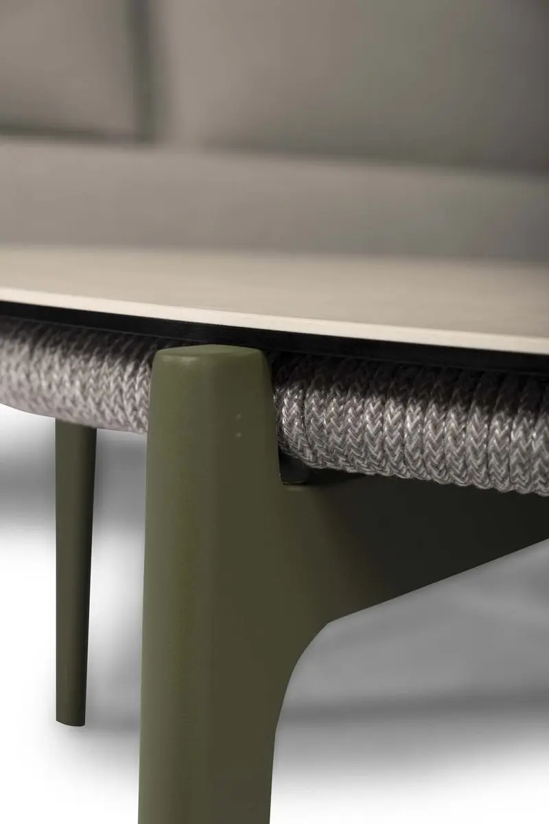 Tierra Outdoor Montreal Loungetafel Hoekbank - 5 Zitplekken - Groen/Lichtgrijs - afbeelding 3 van 5