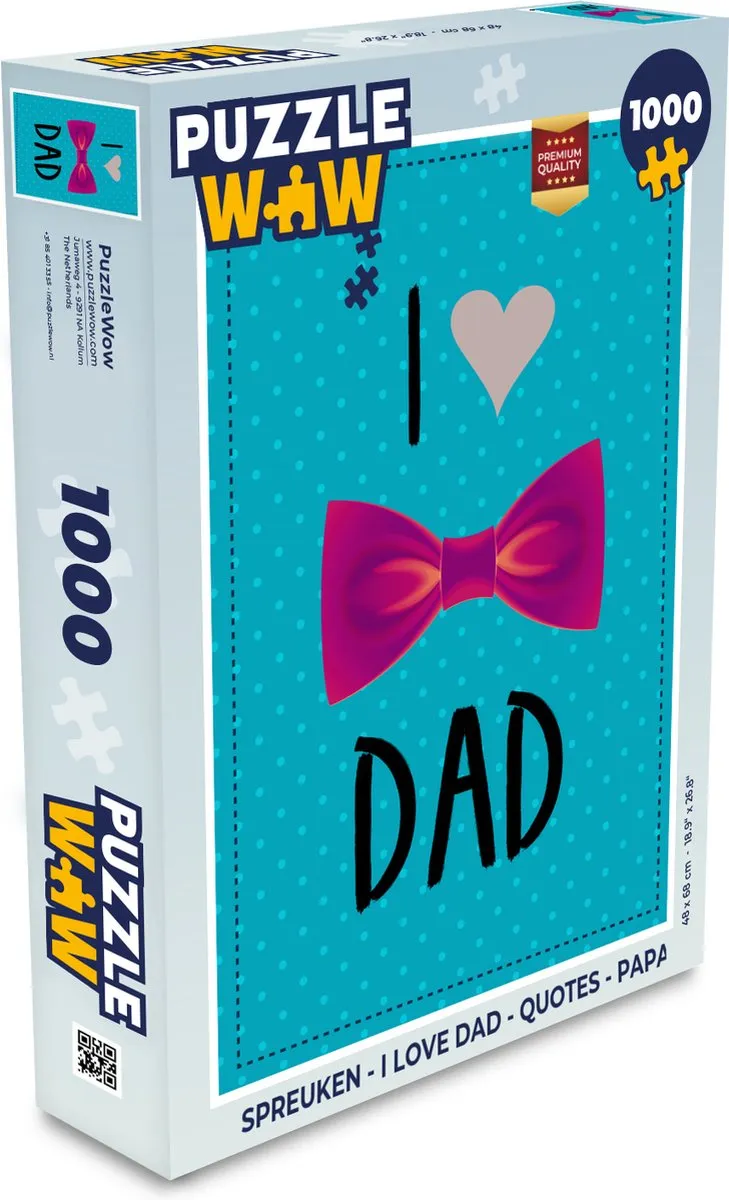 PuzzleWow I Love Dad Legpuzzel 1000 Stuks - Multicolor