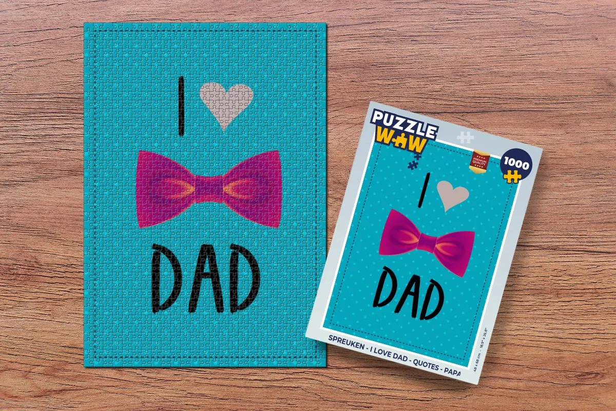 PuzzleWow I Love Dad Legpuzzel 1000 Stuks - Multicolor