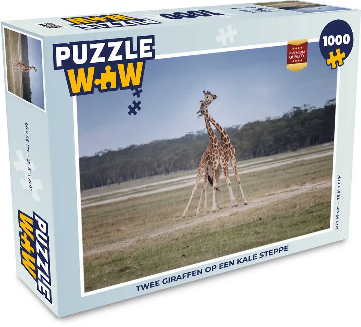 PuzzleWow Legpuzzel Twee Giraffen 1000 Stuks - Multicolor