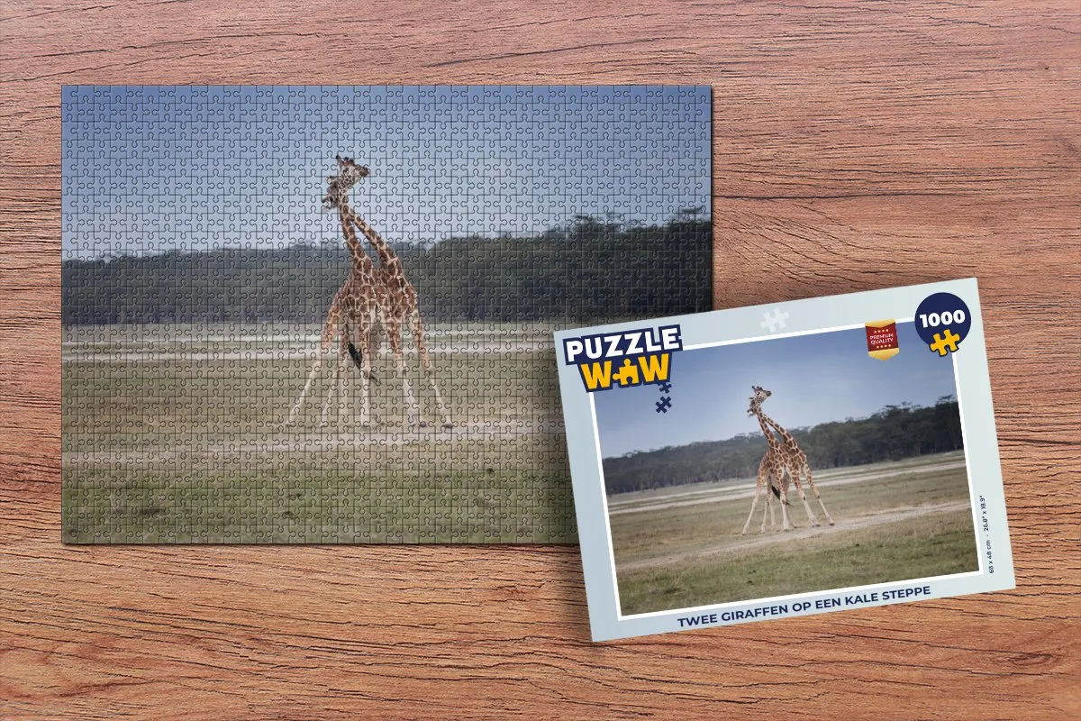 PuzzleWow Legpuzzel Twee Giraffen 1000 Stuks - Multicolor