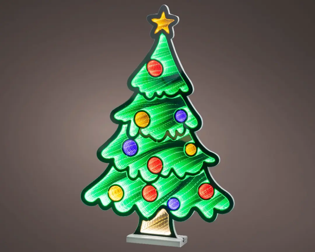 Luxe LED Infinity kerstboom van 63 cm met 393 warm witte LEDs