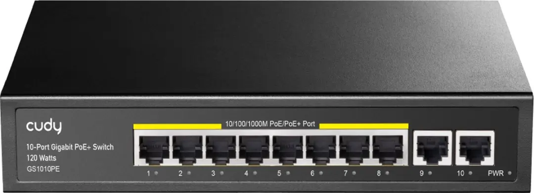 Cudy 10-poorts Gigabit PoE+ Switch 8x PoE+ 120W - Zwart - afbeelding 6 van 6