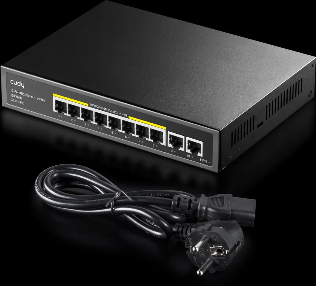 Cudy 10-poorts Gigabit PoE+ Switch 8x PoE+ 120W