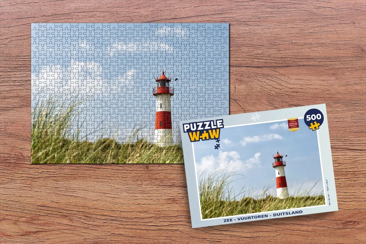 PuzzleWow Zee - Vuurtoren Legpuzzel 500 Stuks - Multicolor
