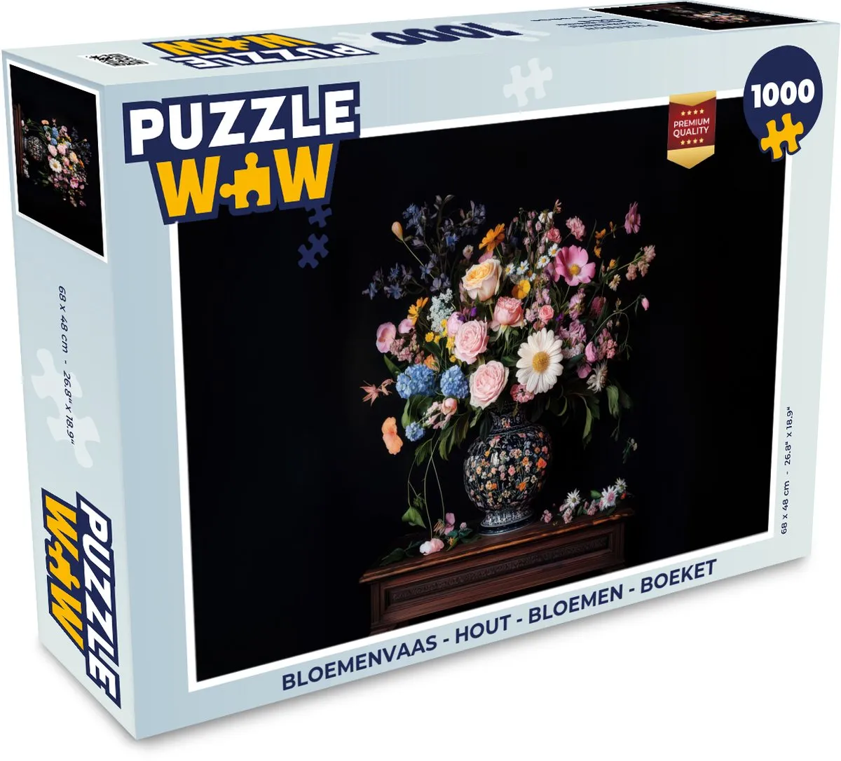 PuzzleWow Bloemenvaas Legpuzzel 1000 Stuks