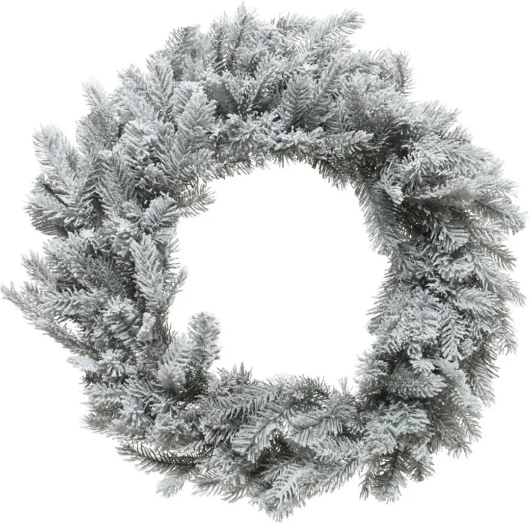 Kerstkrans/dennenkrans groen met sneeuw 50 cm