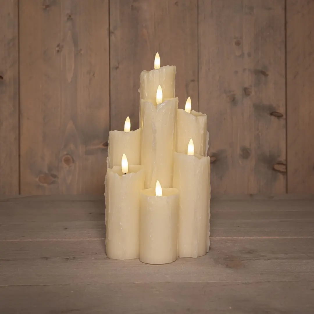 Anna's Collection LED Stompkaarsen 2x - Goud - D4,5xH8cm - Warm wit