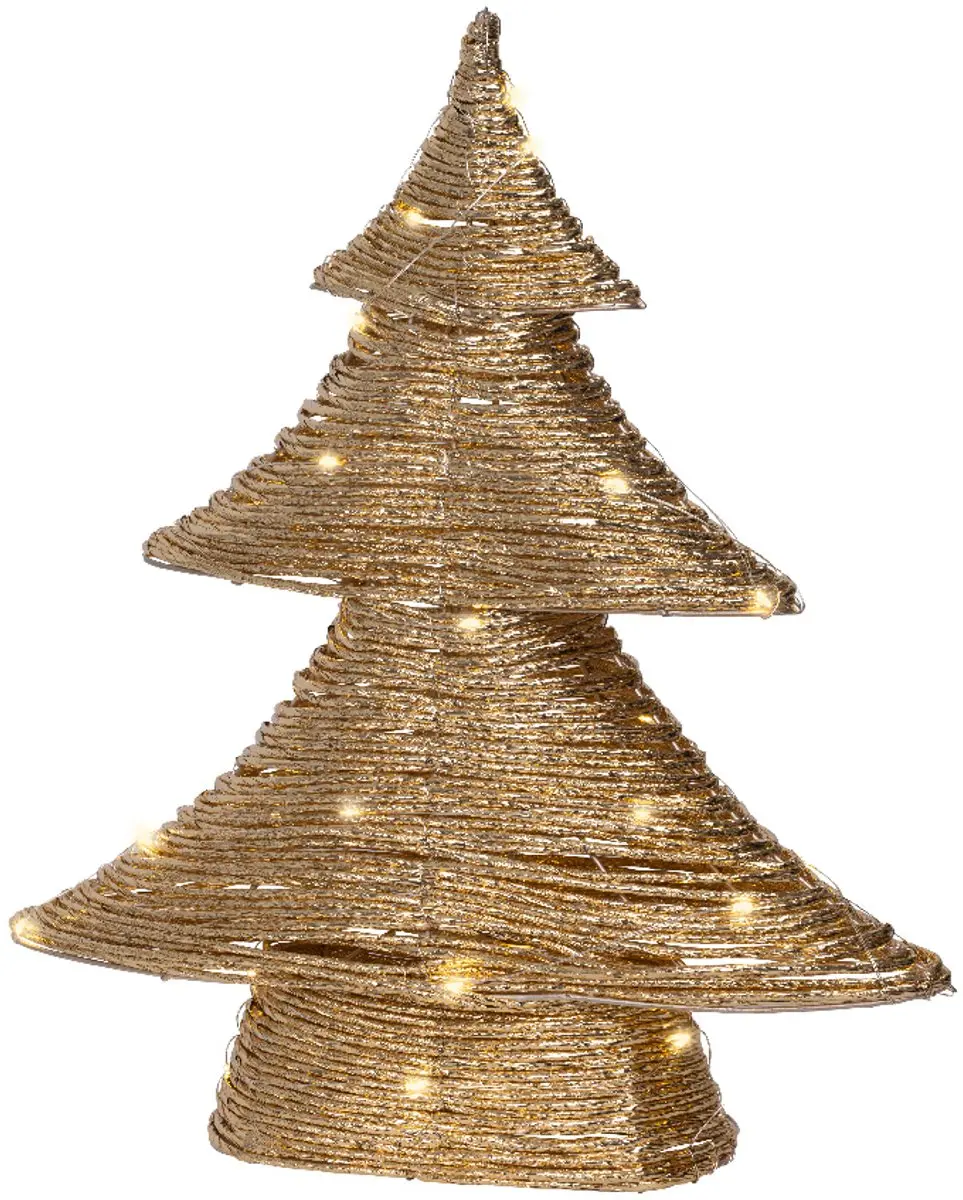 Lumineo Gouden Kerstboom 40cm - 30 LED Warm Wit - Timer - afbeelding 2 van 4