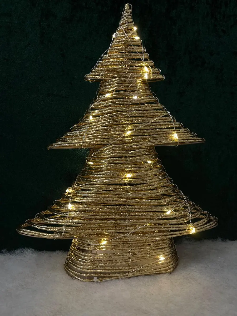 Lumineo Gouden Kerstboom 40cm - 30 LED Warm Wit - Timer - afbeelding 4 van 4