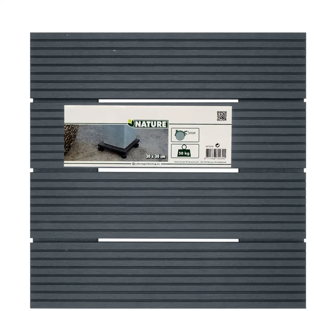 Nature Planttrolley - 7,5x30x30cm Antraciet Houtcomposiet - afbeelding 3 van 3