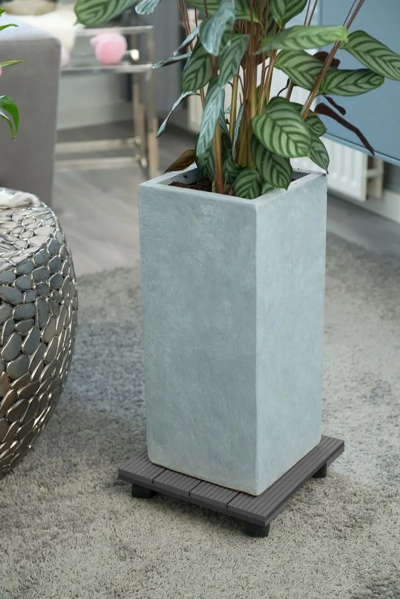 Nature Planttrolley - 7,5x30x30cm Antraciet Houtcomposiet - afbeelding 2 van 3
