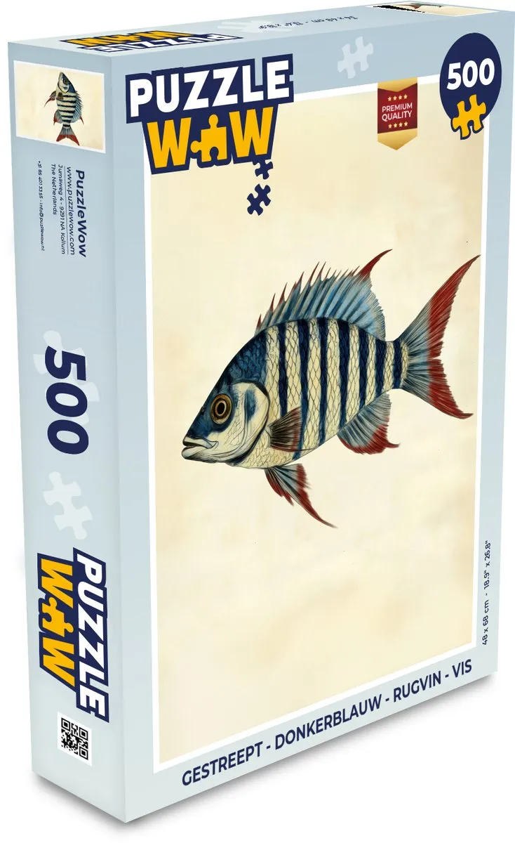PuzzleWow Gestreept Rugvin Vis Legpuzzel 500 Stuks