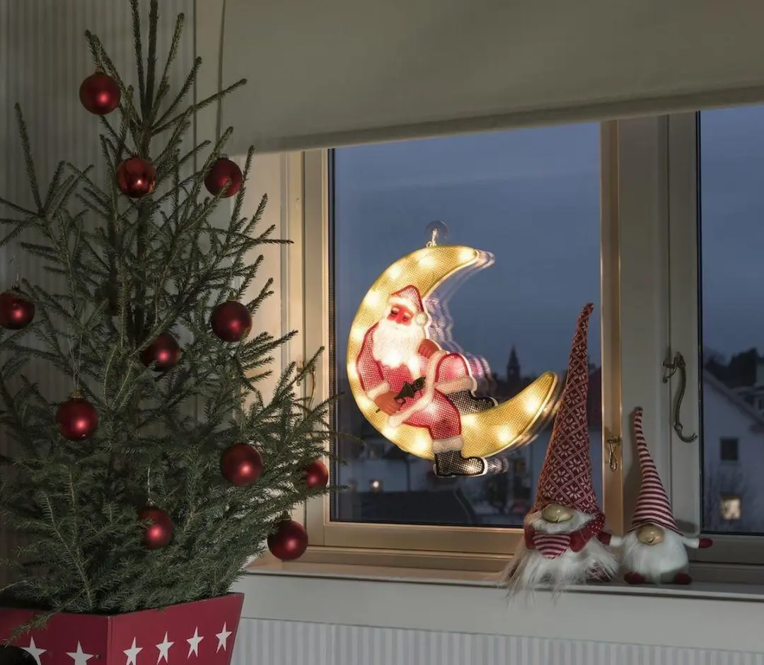 Konstsmide LED Kerstman Raamdecoratie 40cm - 20 LEDs - Warm wit - afbeelding 4 van 6