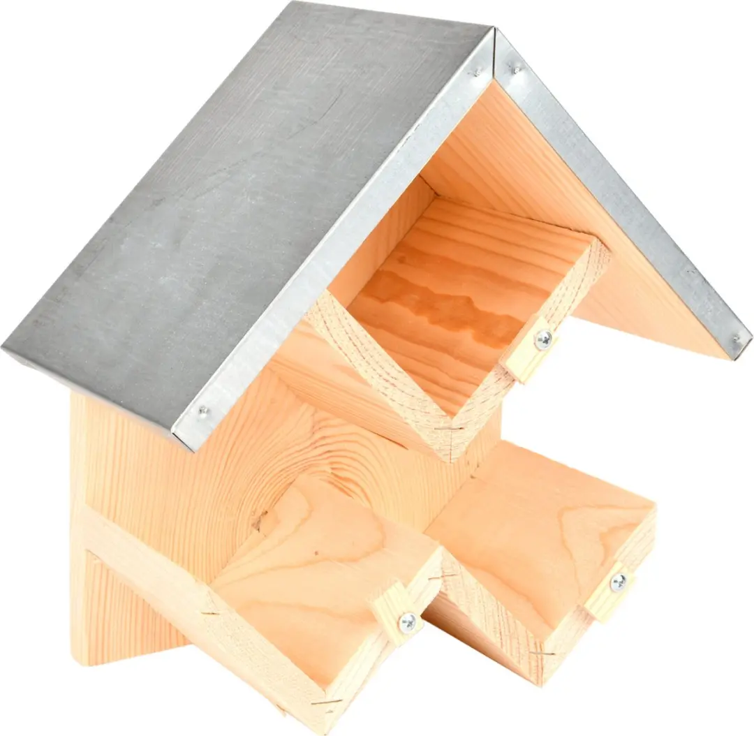 vogelhuisje Pindakaas Triple 24,7 cm hout bruin
