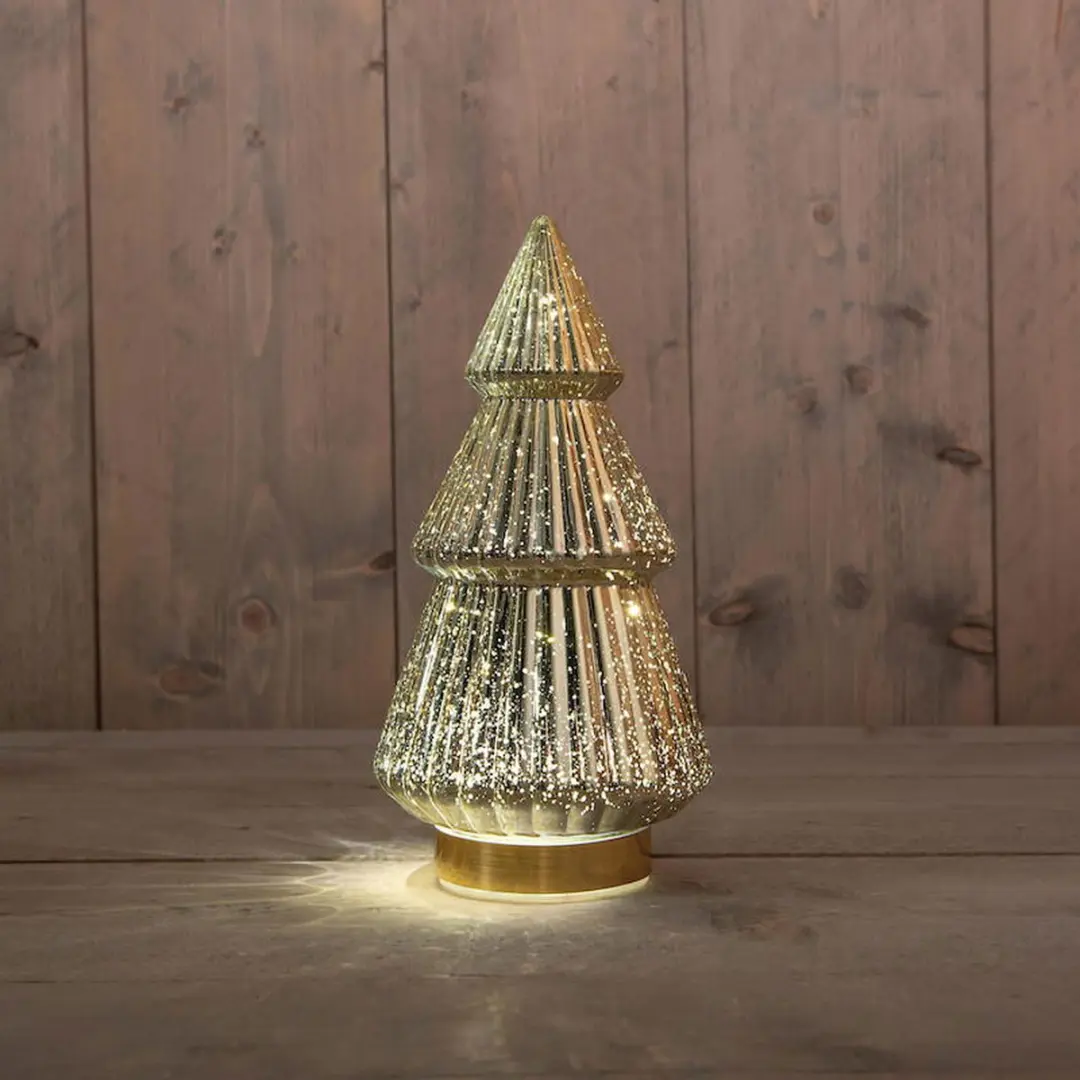 Anna's Collection Kerstboompje Glas 10LED Warm Wit - Op Batterij met Timer - afbeelding 2 van 2
