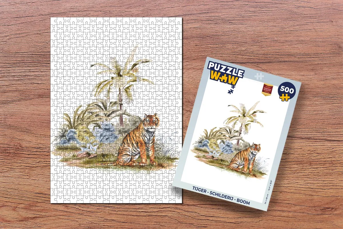 PuzzleWow Tijger Boom Legpuzzel 500 Stuks - Multicolor