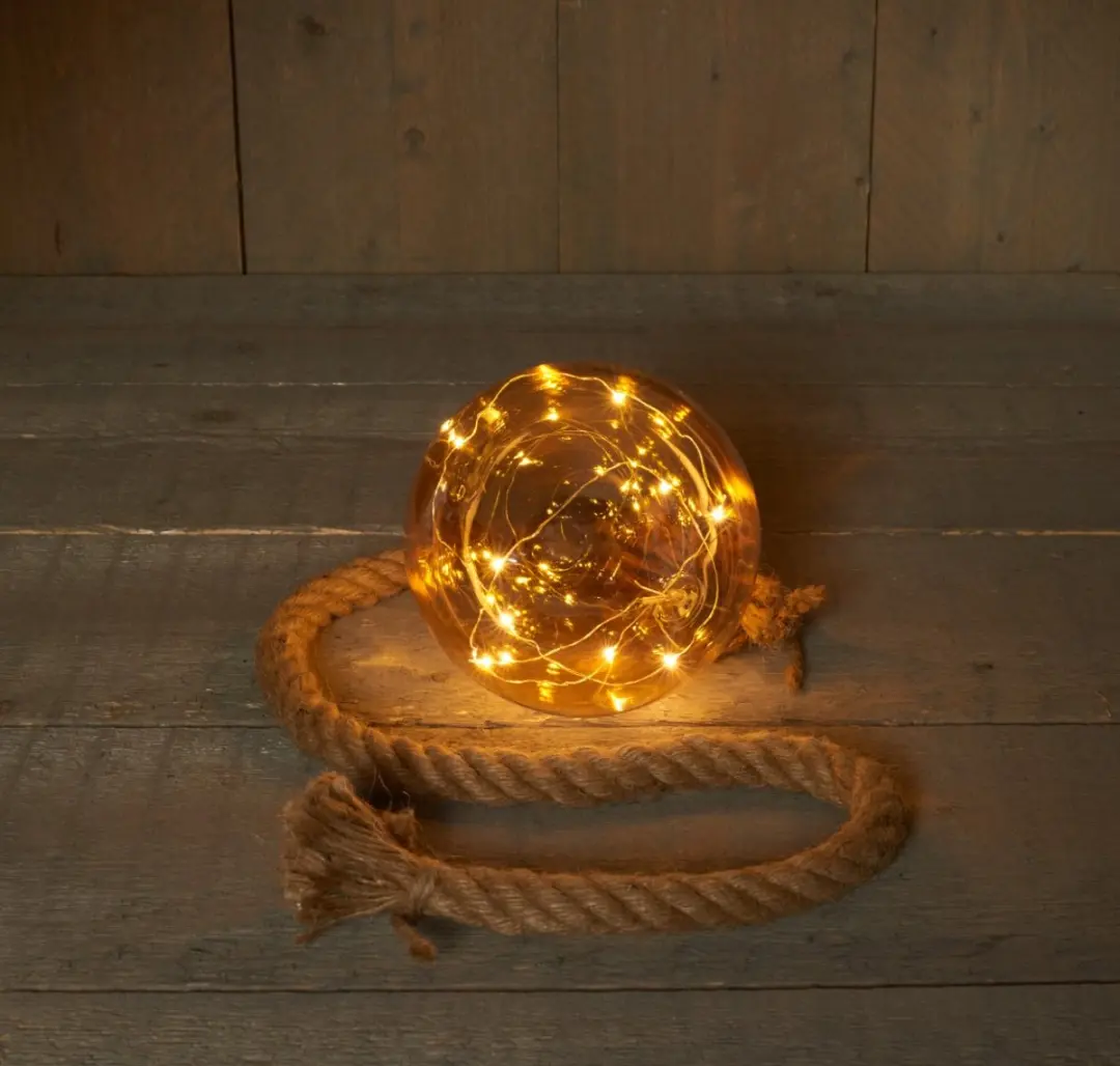 Anna's Collection Kerstbal Goud 10 LED - 10cm - afbeelding 4 van 4