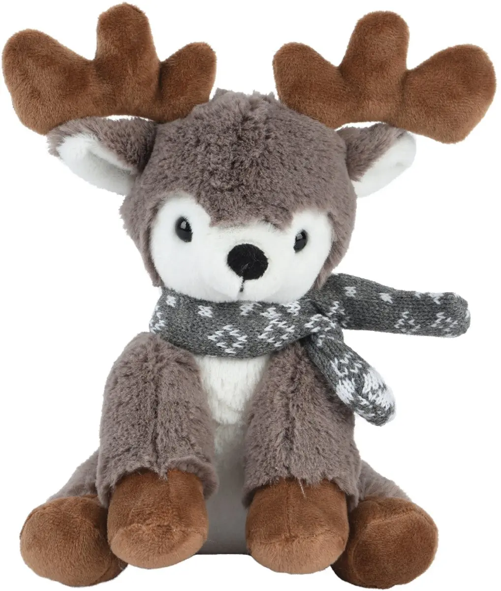 Decoris Kerstdecoratie Hert Pluche Bruin
