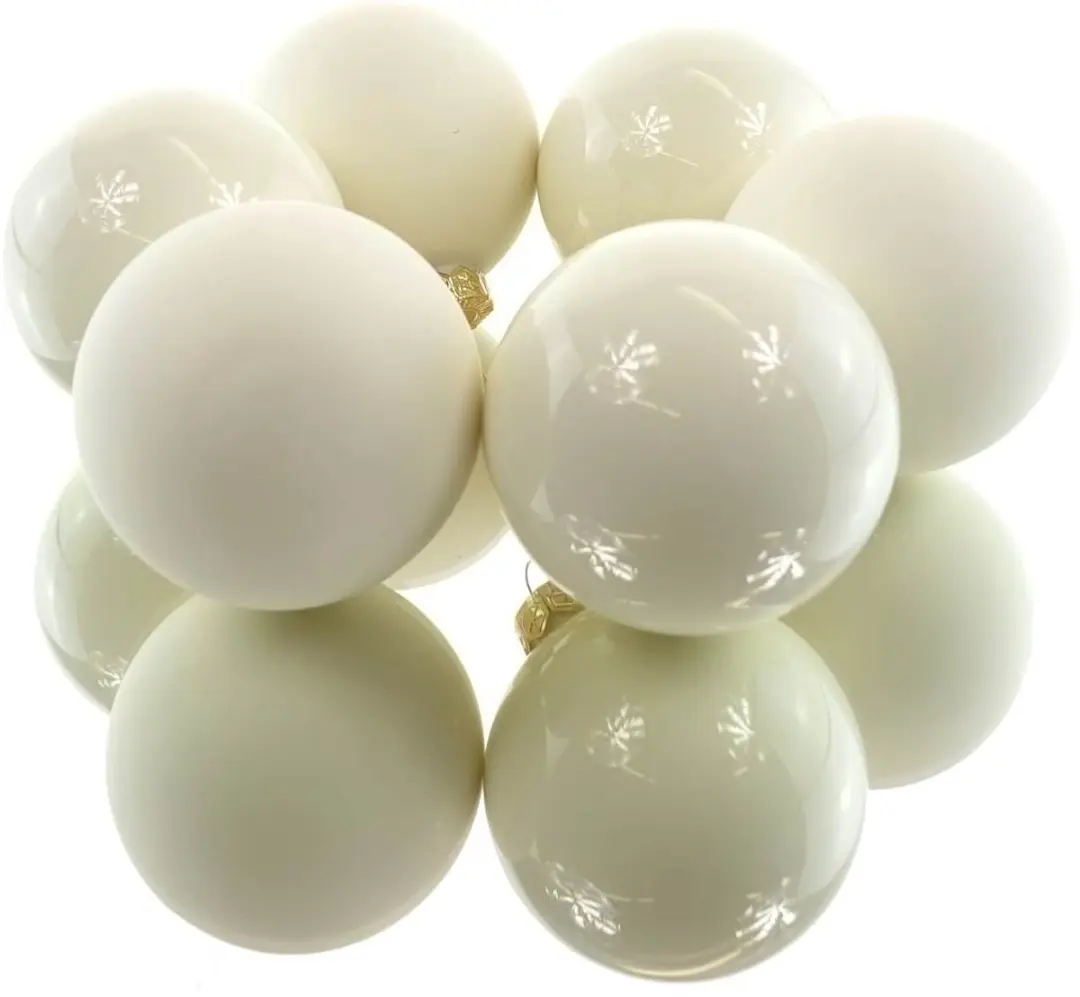 Decoris Kerstballen - 6 Stuks - 8cm - Wit - afbeelding 4 van 4