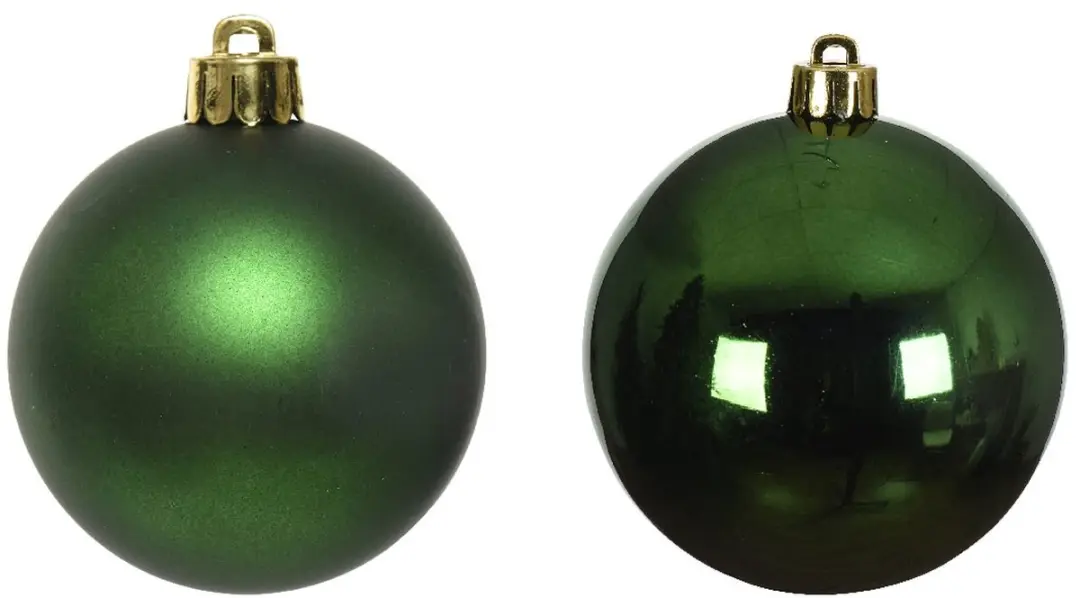 Decoris Kerstbal Glas 8cm Dennen Groen - 3 Stuks - afbeelding 2 van 5