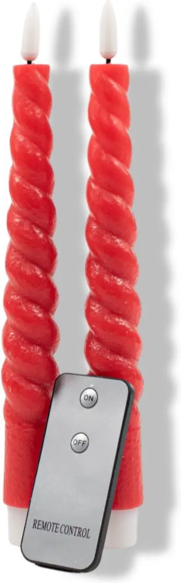 Anna's Collection LED Dinerkaars Swirl Rood - 2 Stuks
