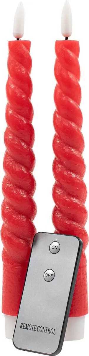 Anna's Collection LED Dinerkaars Swirl Rood - 2 Stuks