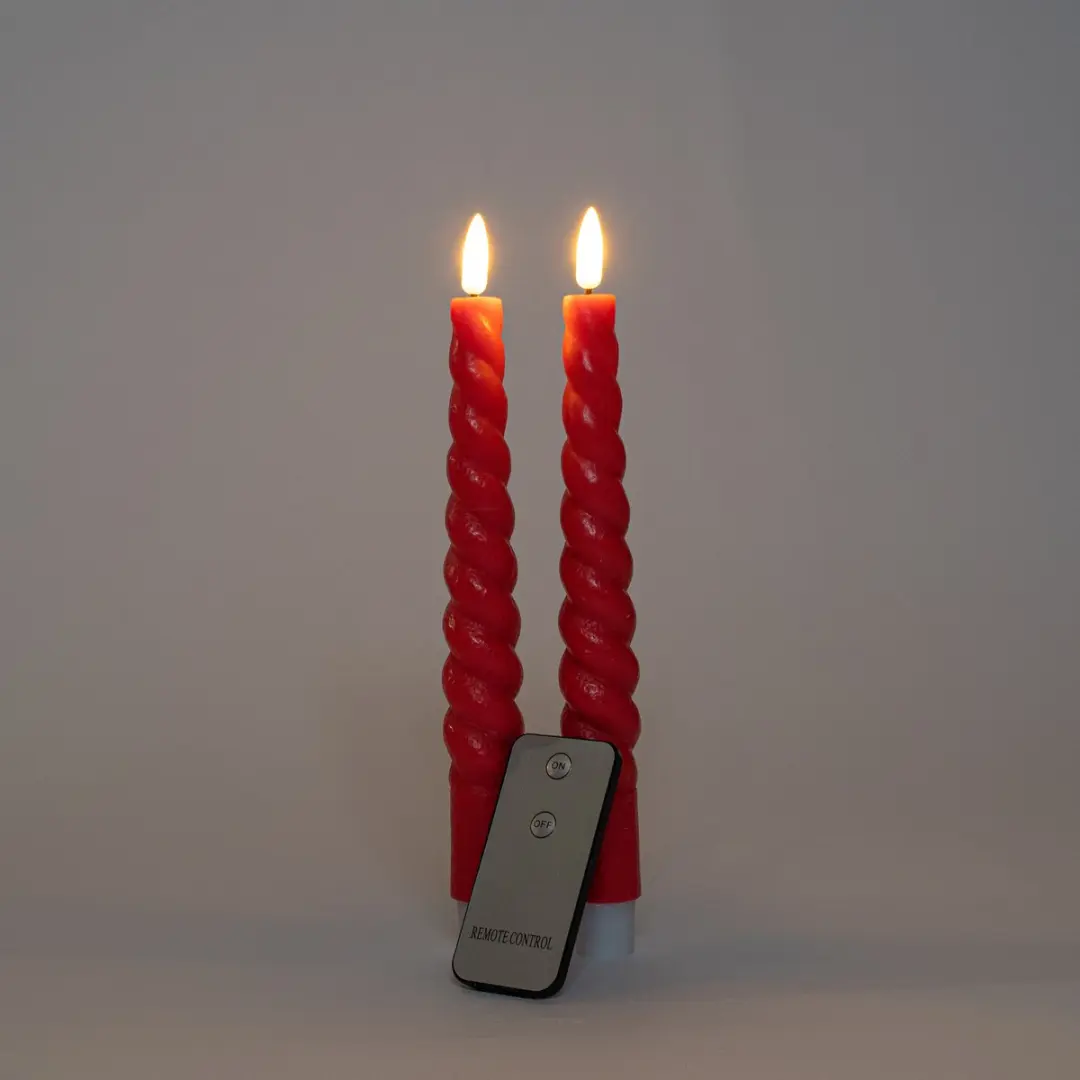Anna's Collection LED Dinerkaars Swirl Rood - 2 Stuks