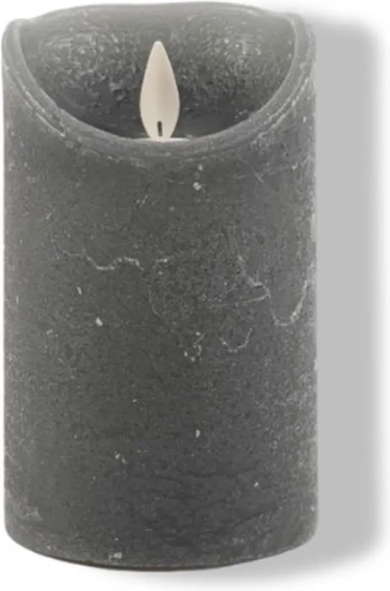Anna's Collection Rustic Wax Candle Moving Flame - 3 Stuks - Grijs