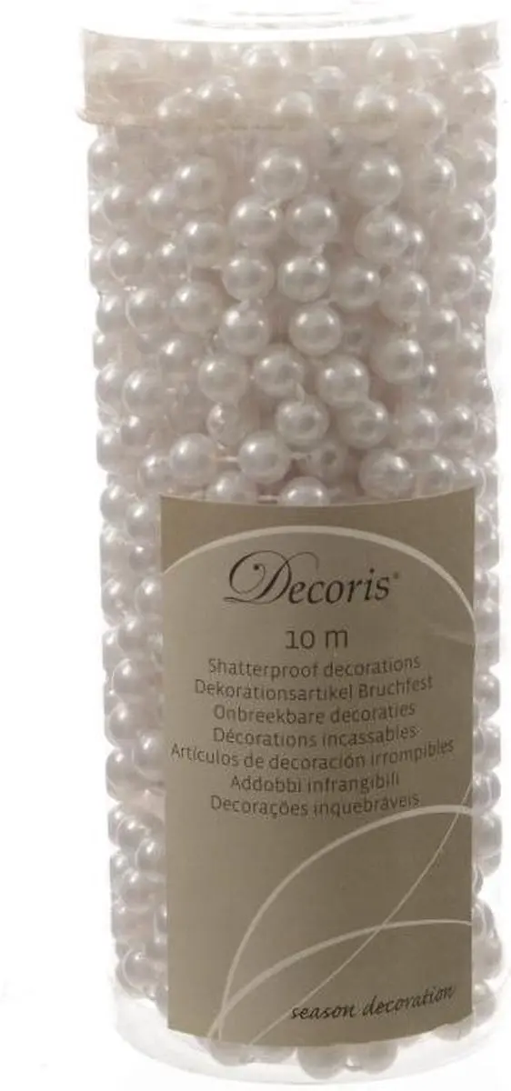 Decoris Kralenketting 8mm Winterwit - 10m - afbeelding 2 van 2