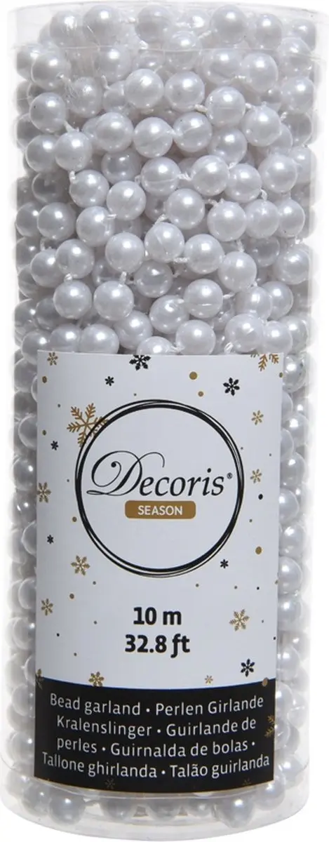 Decoris Kralenketting 8mm Winterwit