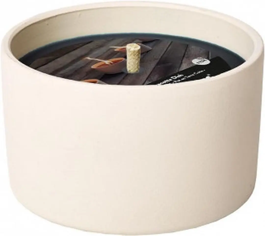 Spaas Terracotta Schaal Kaars 14x8cm - Zwart/Wit - afbeelding 2 van 5