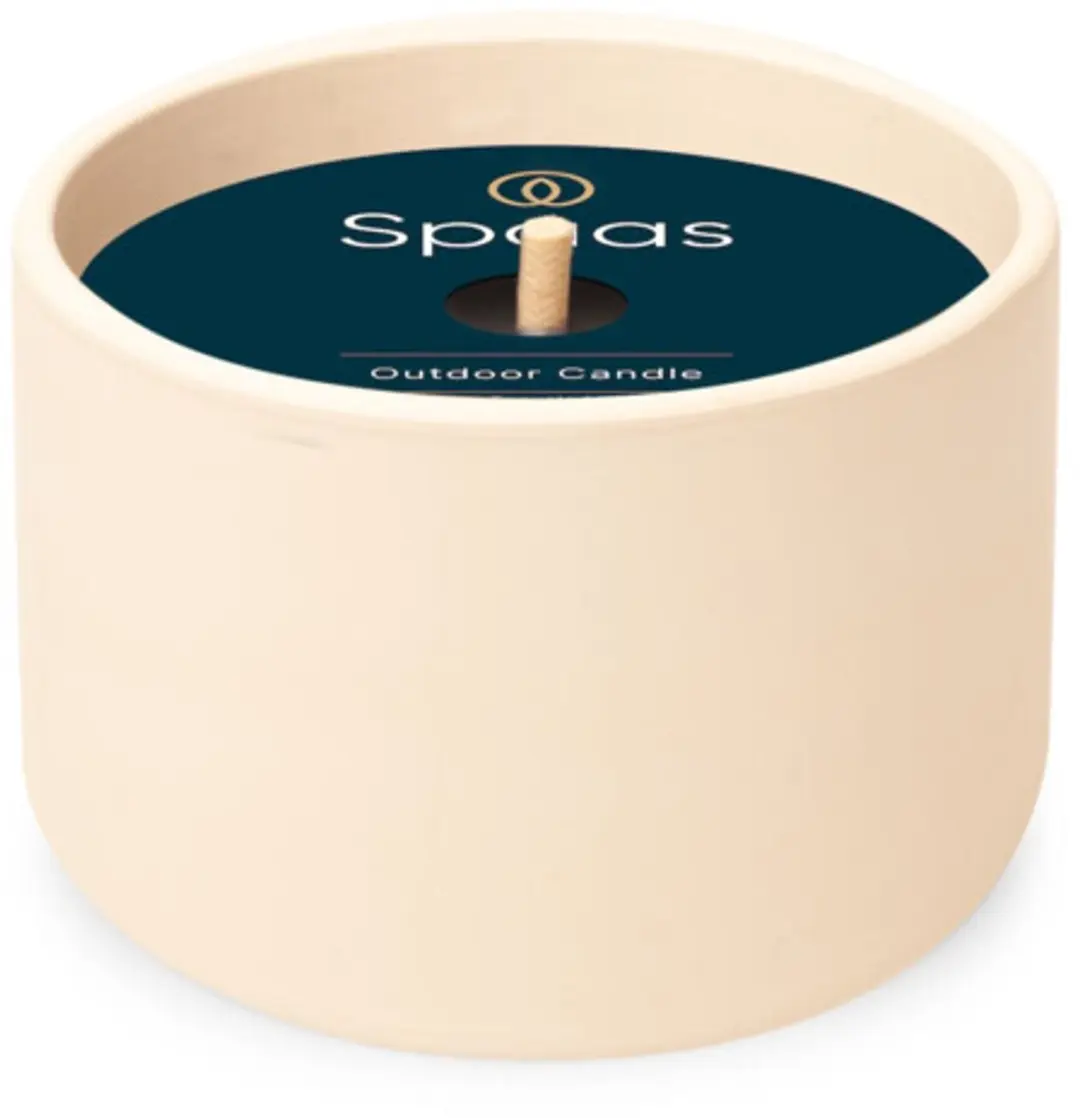 Spaas Terracotta Schaal Kaars 14x8cm - Zwart/Wit - afbeelding 5 van 5