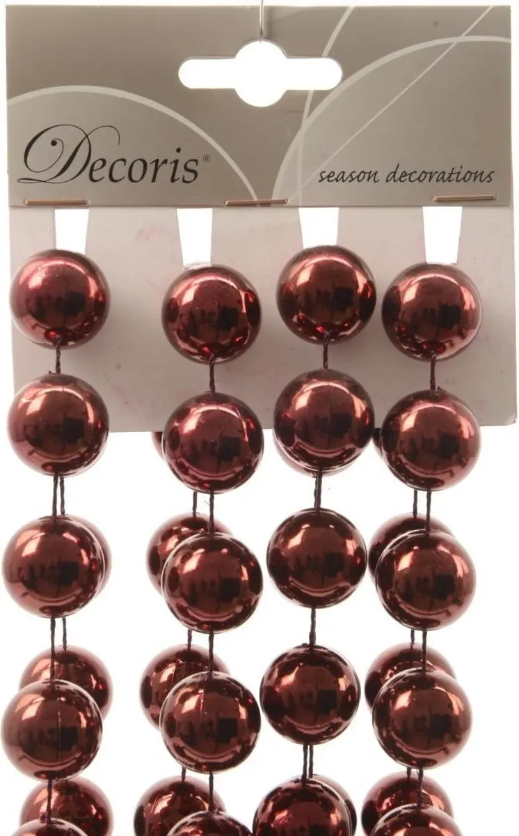 Decoris Kralenketting Plastic XXL Ossenbloed dia2x270cm