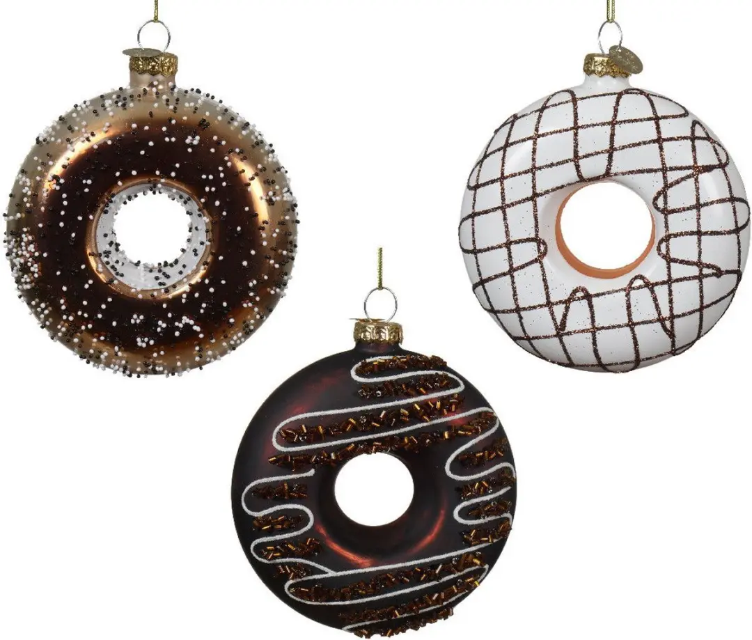 Donut glas l9b3.6h9.7 cm bruin a3