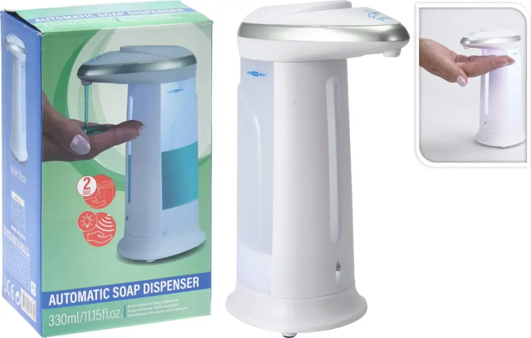 Excellent Houseware Zeepdispenser Sensor Wit 330ml - afbeelding 3 van 6
