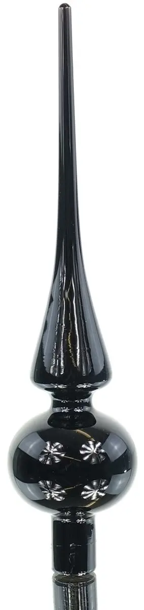 Decoris Kerstboompiek Glas - Zwart 26cm - afbeelding 4 van 4