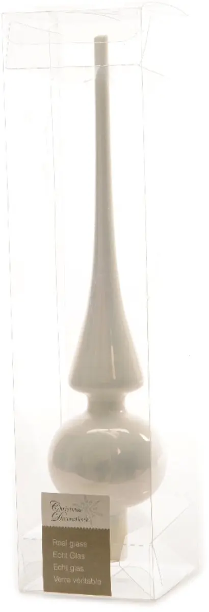 Decoris Piek Glas 26cm - Winterwit - Op paal