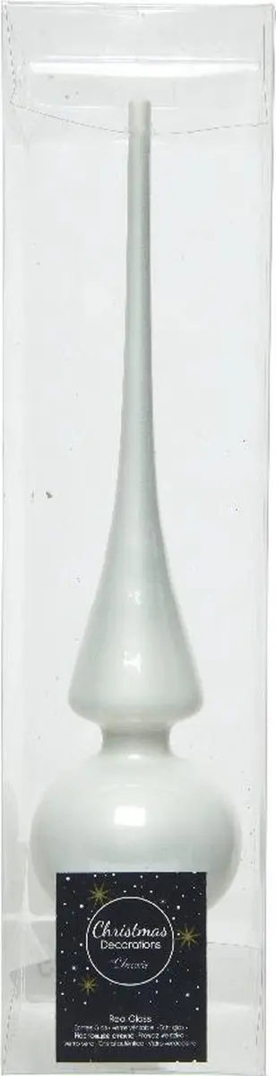 Decoris Piek Glas 26cm - Winterwit - Op paal