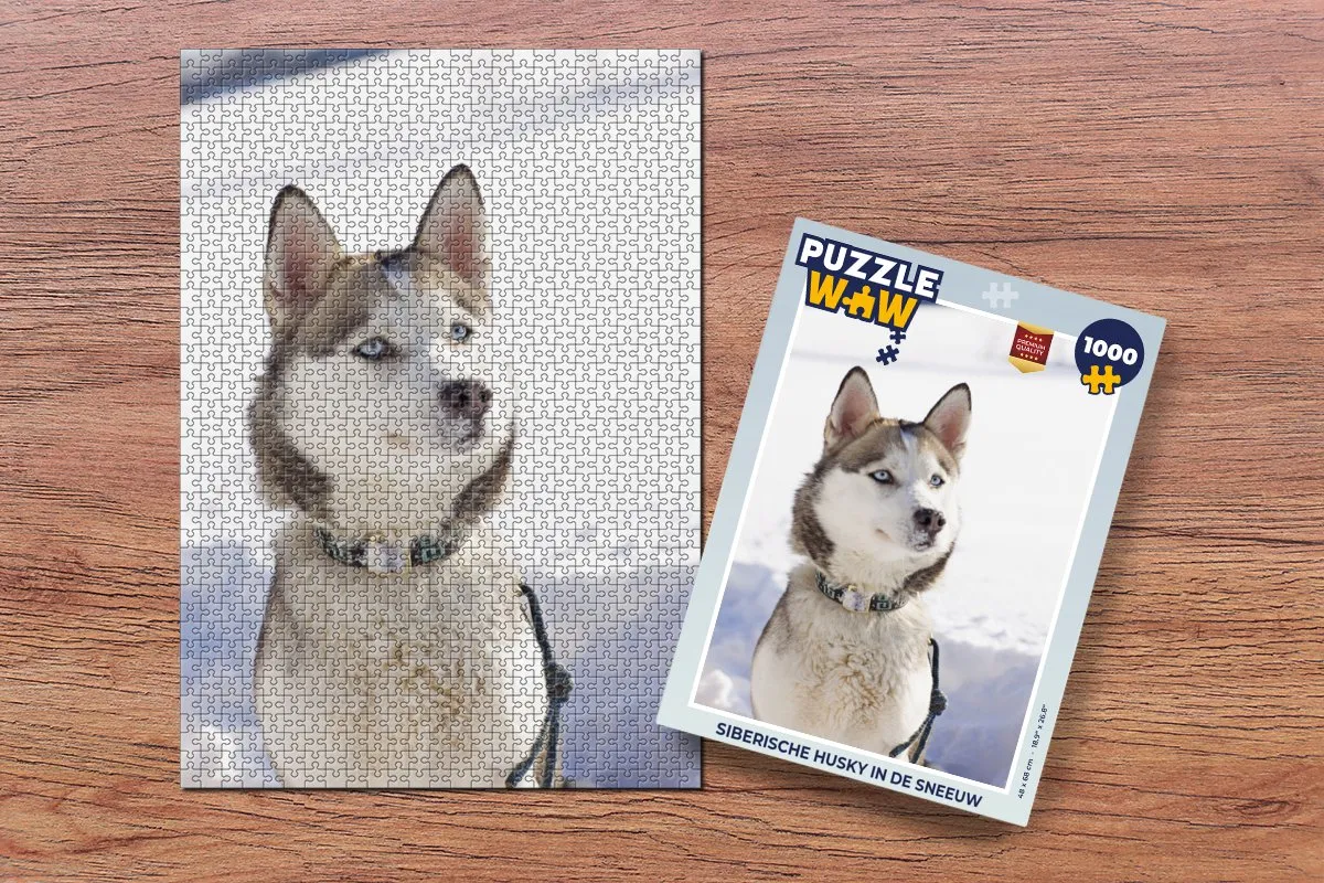PuzzleWow Legpuzzel Siberische Husky 1000 Stuks - Multicolor