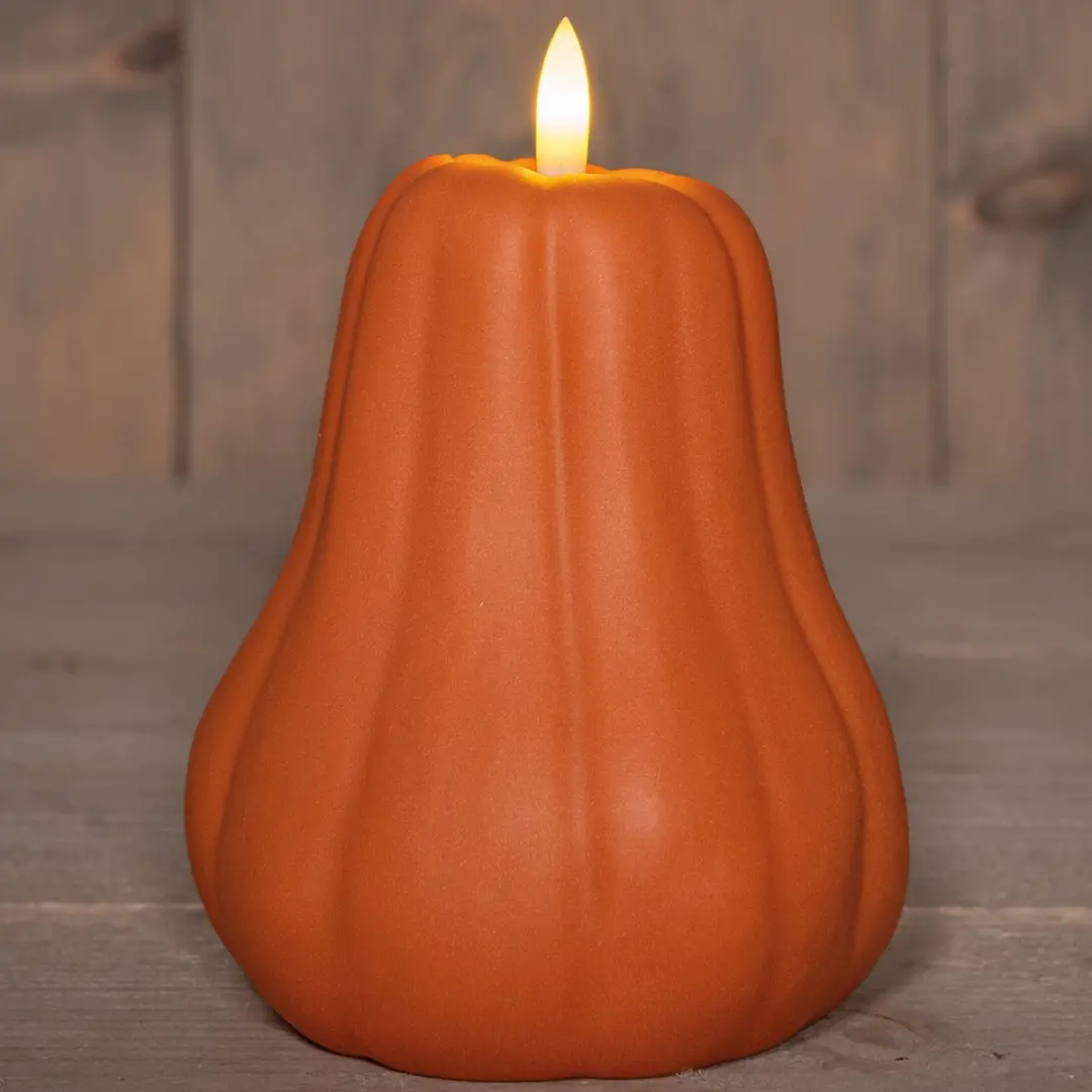 Anna's Collection LED Pompoen Kaars 674882 - Oranje - Ø13xH11cm