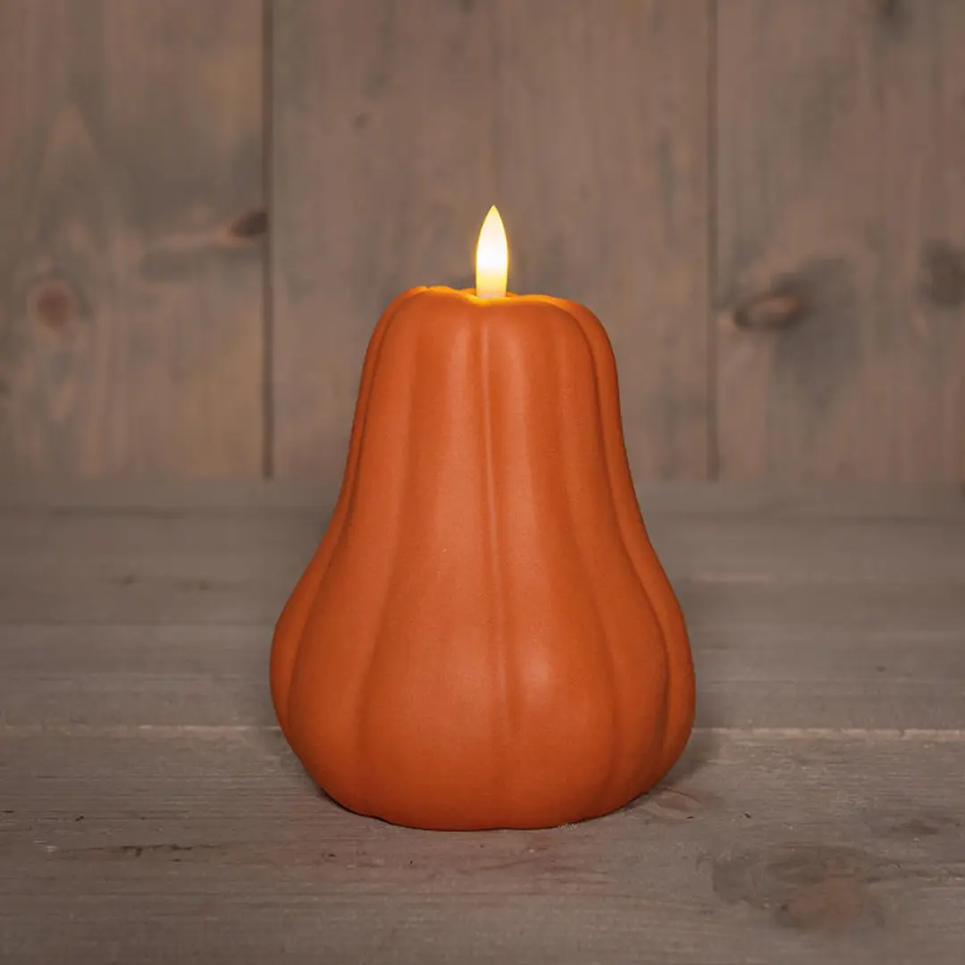 Anna's Collection LED Pompoen Kaars 674882 - Oranje - Ø13xH11cm