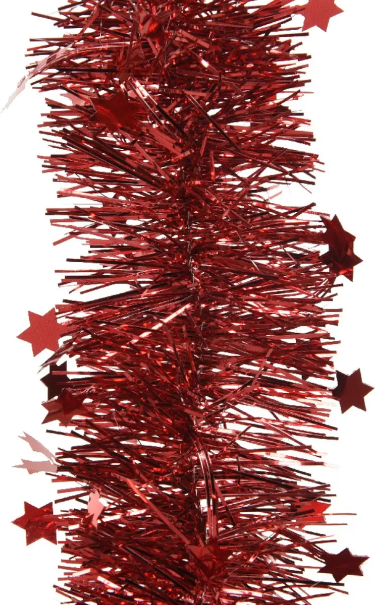 Decoris Kerstslinger Sterren Donkerrood 270x10cm