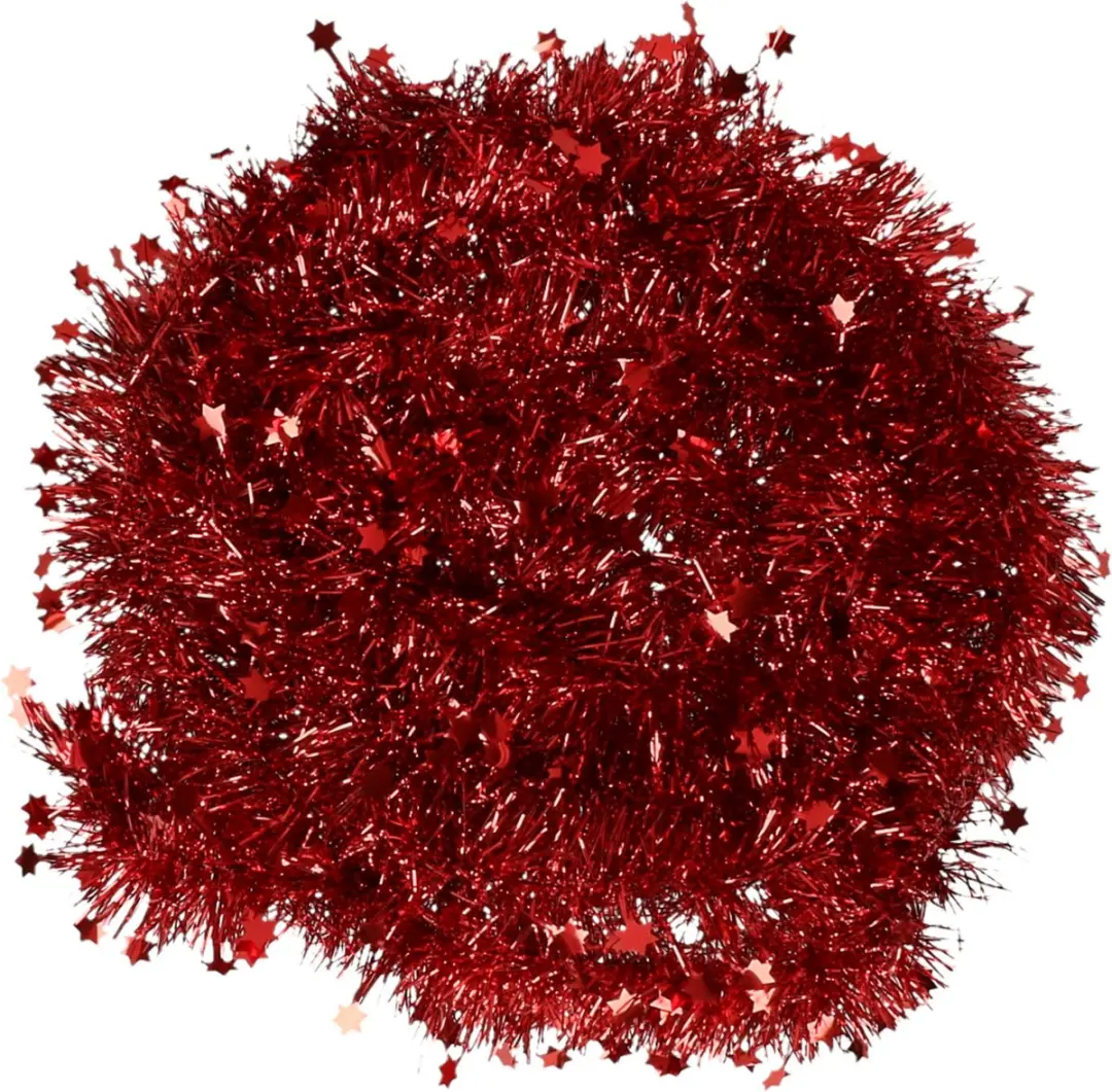 Decoris Kerstslinger Sterren Donkerrood 270x10cm