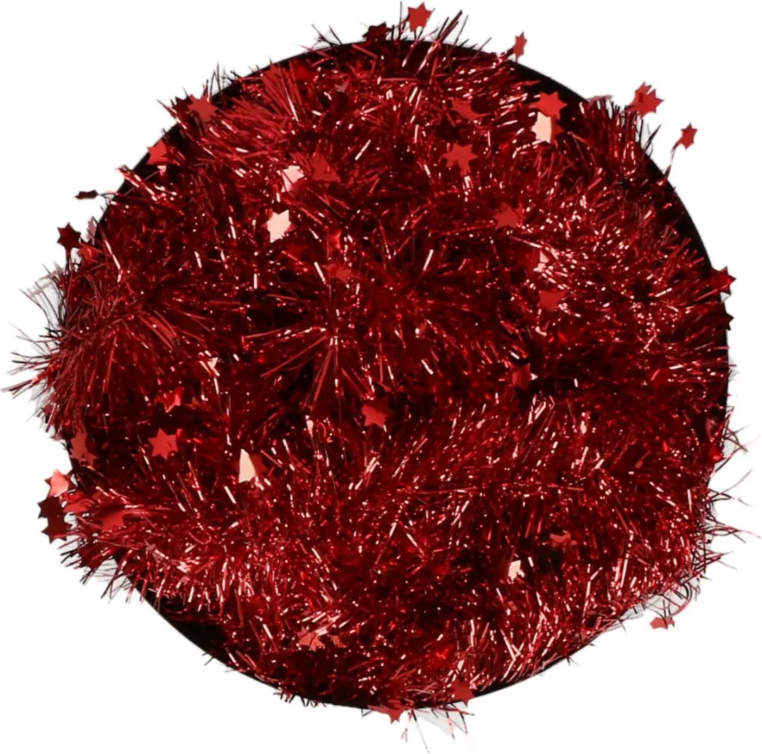 Decoris Kerstslinger Sterren Donkerrood 270x10cm