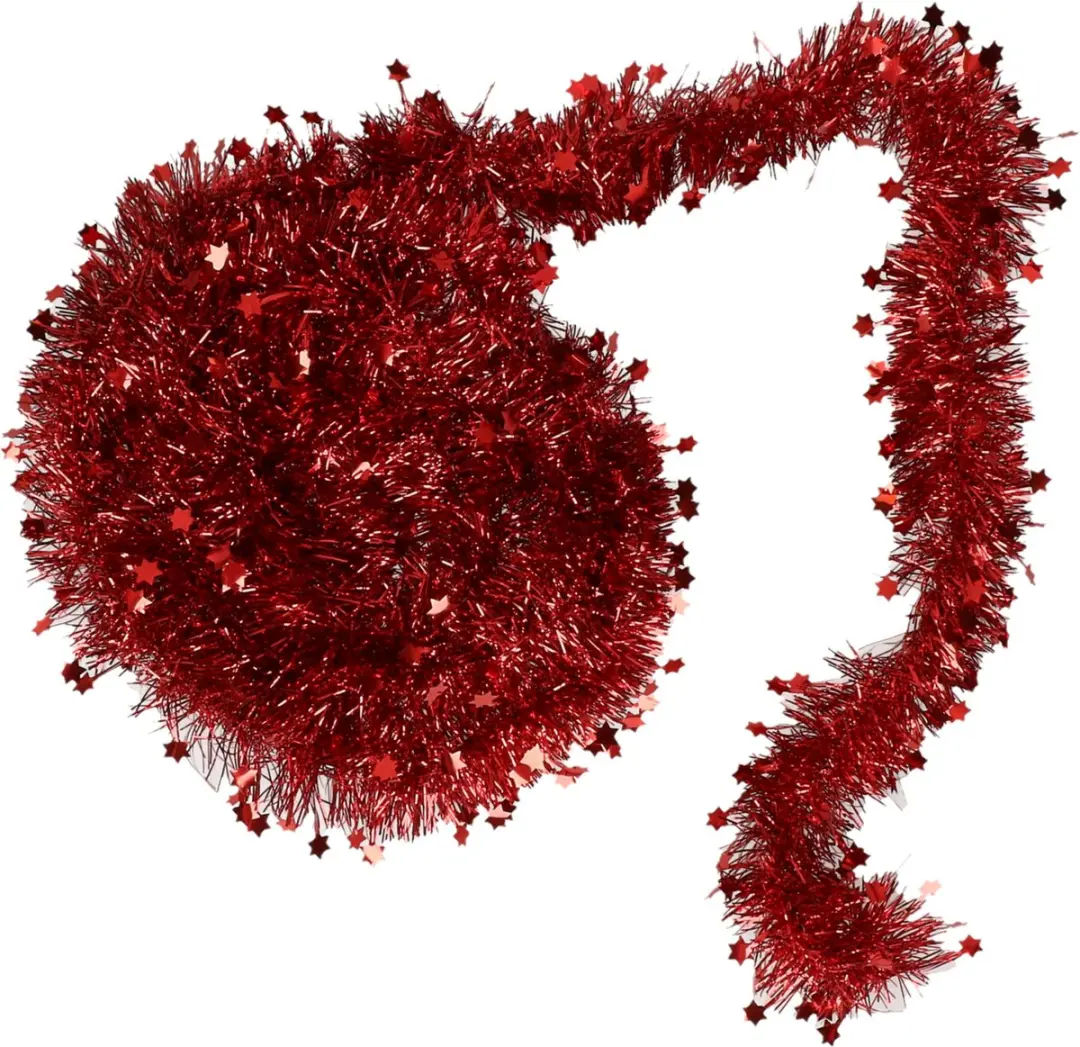 Decoris Kerstslinger Sterren Donkerrood 270x10cm