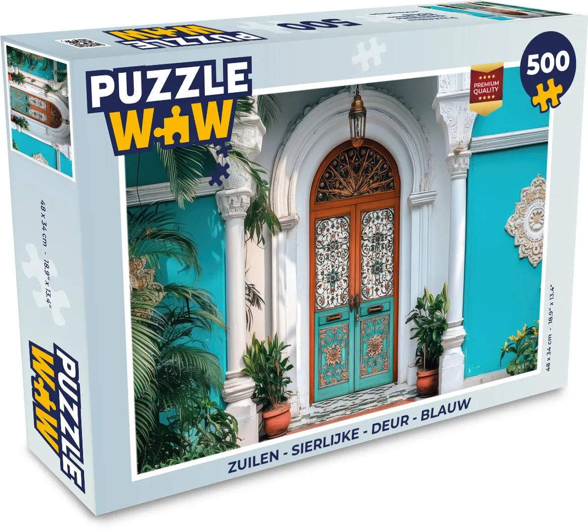 PuzzleWow Sierlijke Deur Puzzel 500 Stuks - Blauw