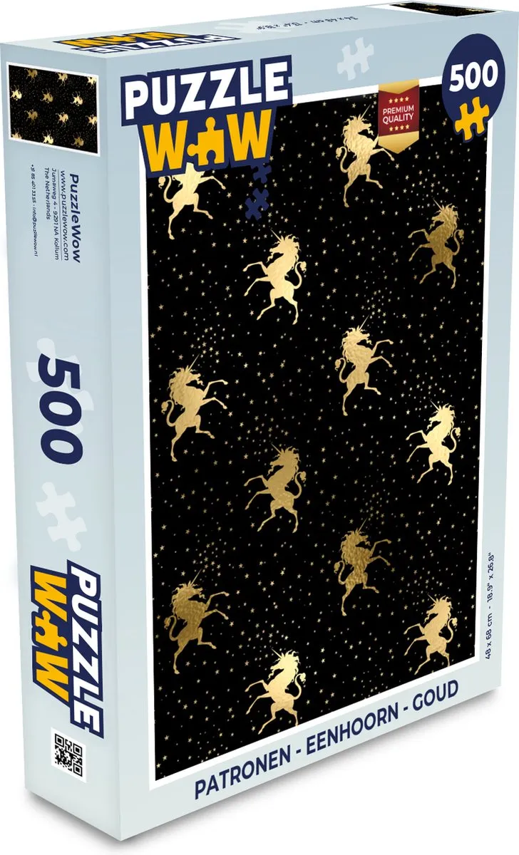 PuzzleWow Eenhoorn Legpuzzel 500 Stuks - Multicolor