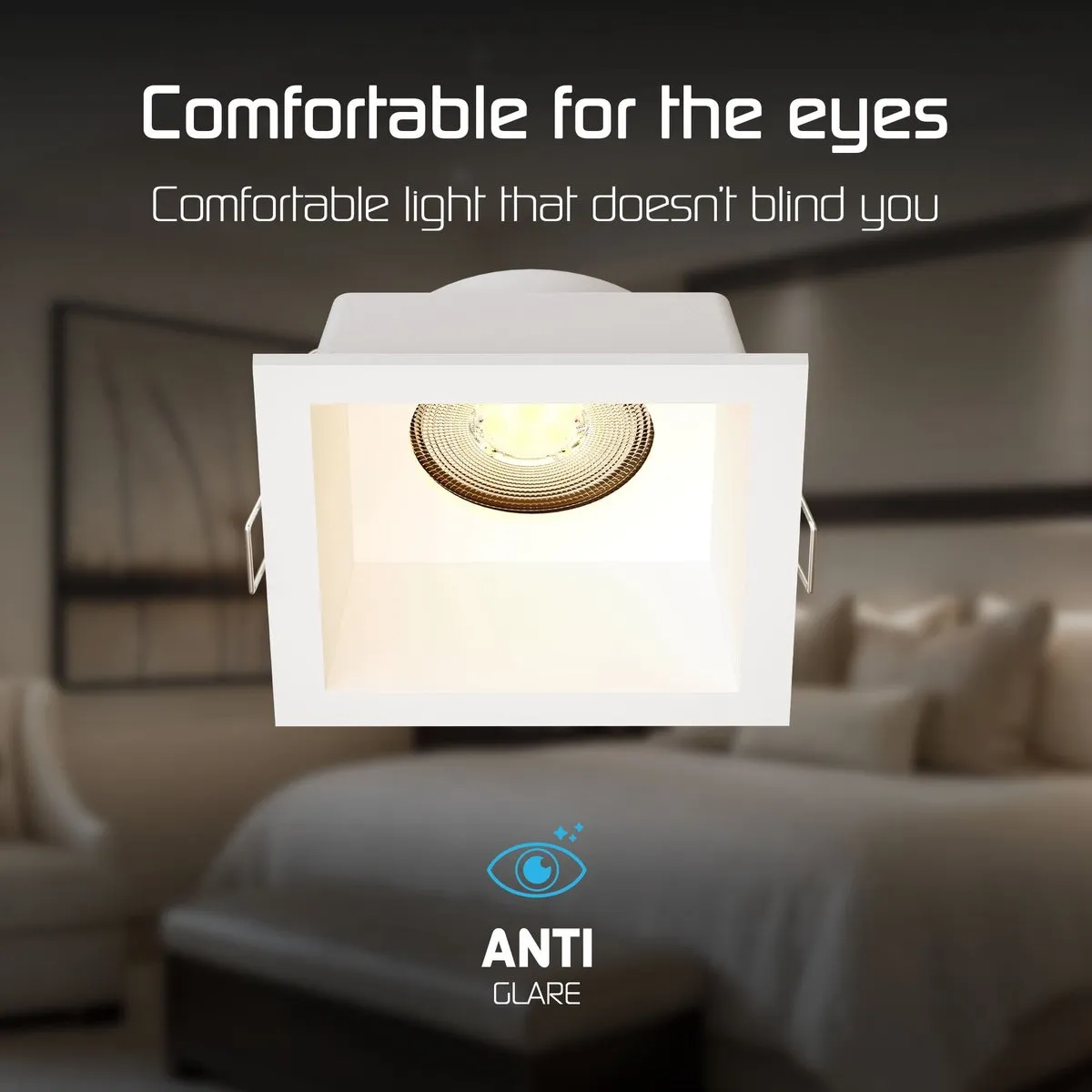 LEDVION LED Inbouwspot Vierkant 85x85mm GU10 3W - Wit - 2700K